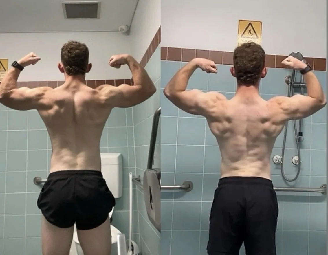 Before and after photos of a Blueprint Coaching client